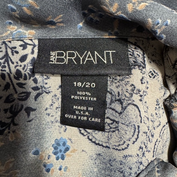Lane Bryant Gray Subtle Print Blouse   PLUS:  18/20   #Q - Picture 10 of 10